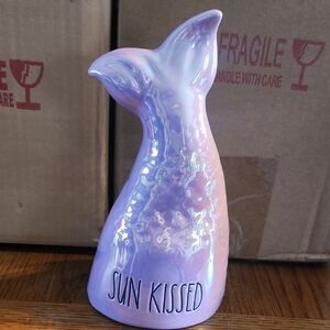 Rae Dunn Ceramic Iridescent Pink/Purple "Sun Kissed" Mermaid Tail New in Box